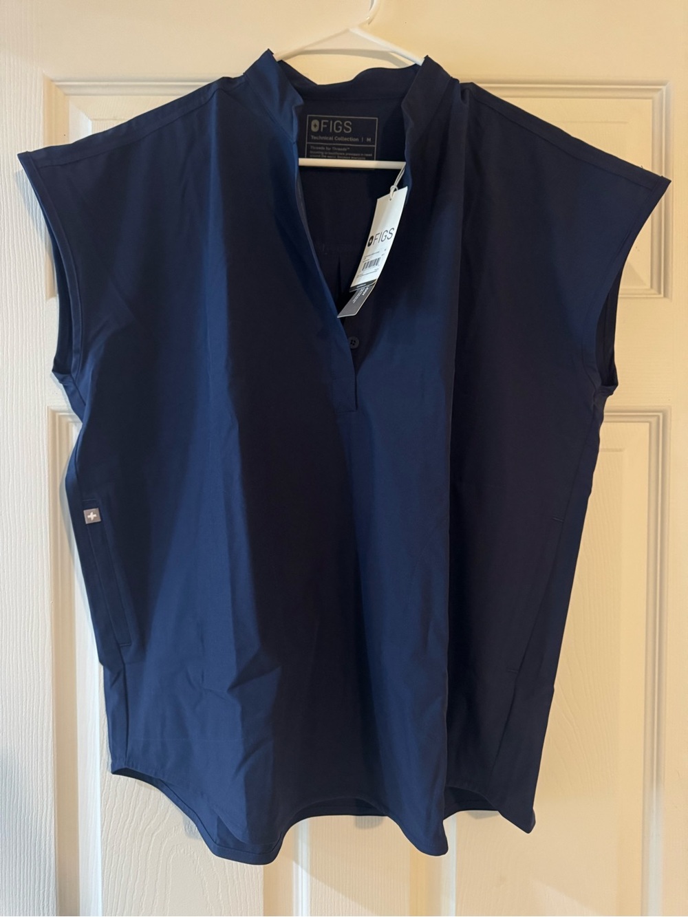 Figs Navy Cap-Sleeve V-Neck Tunic